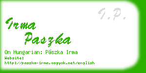 irma paszka business card